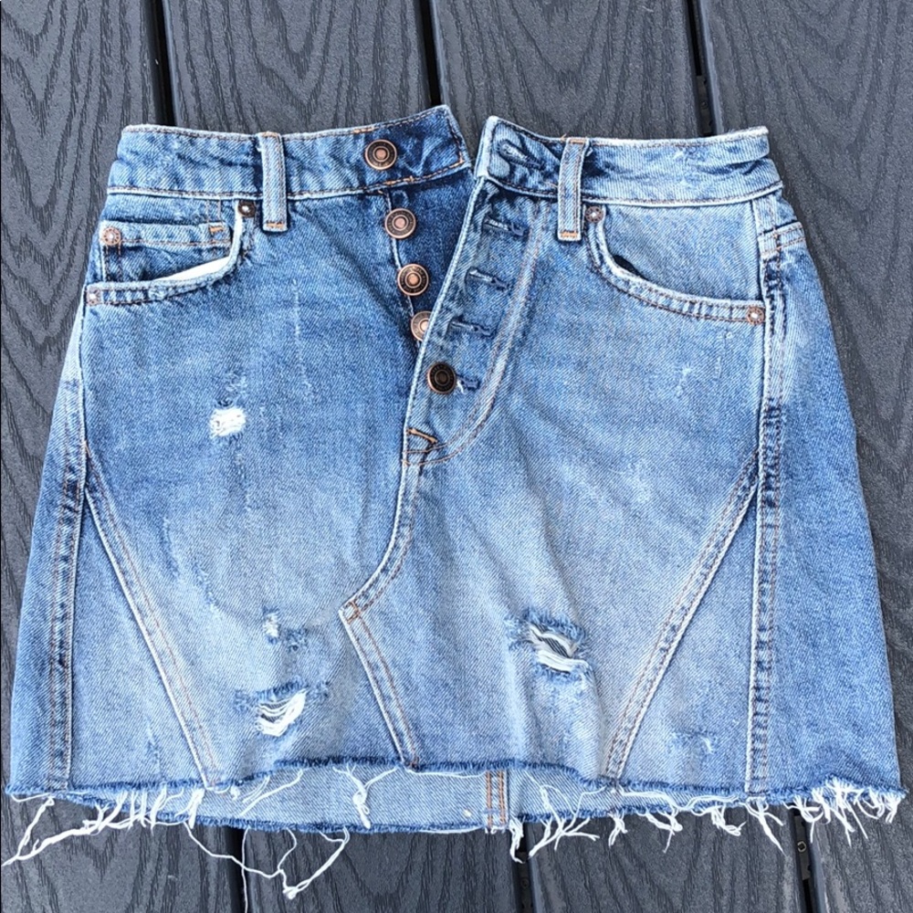 Free People Denim Mini Skirt